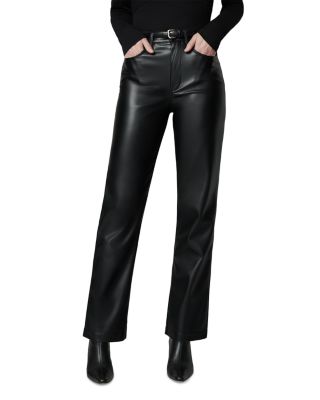 Joe's Jeans - The Margot Faux Leather Straight Jeans in Black