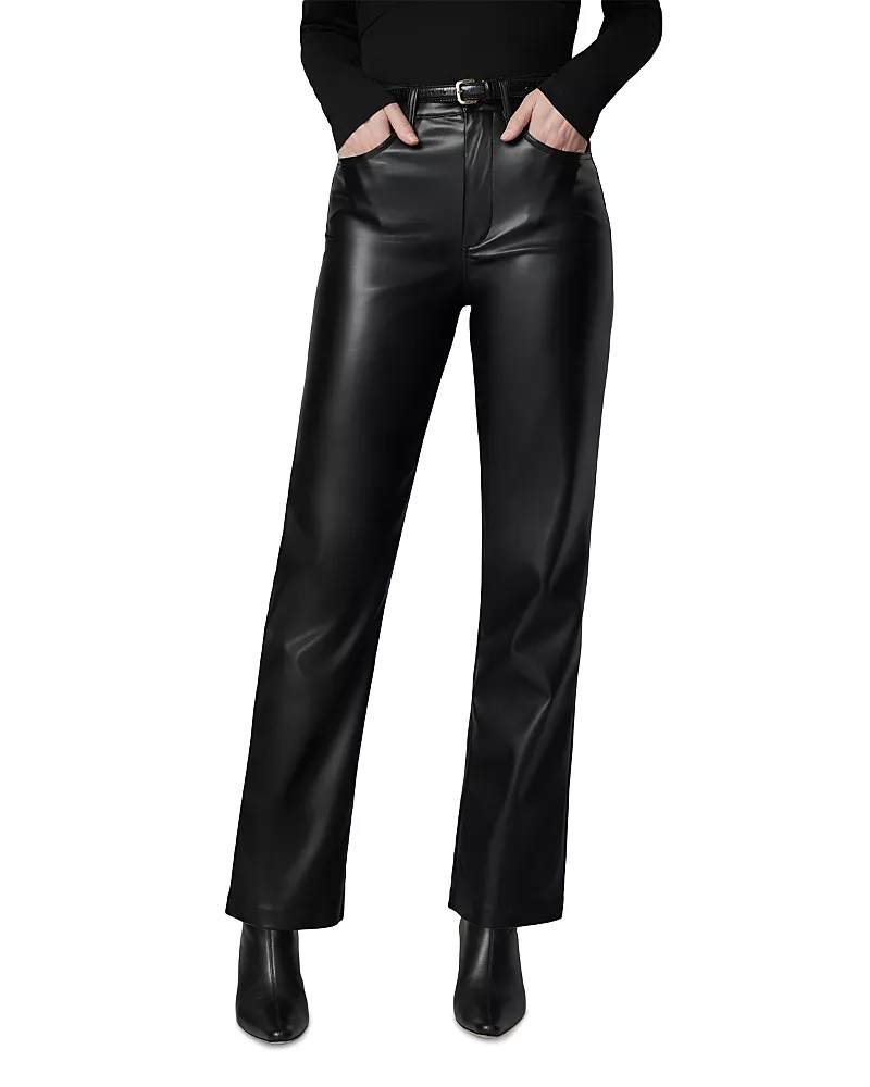 Joe's Jeans The Margot Faux Leather Straight Jeans in Black