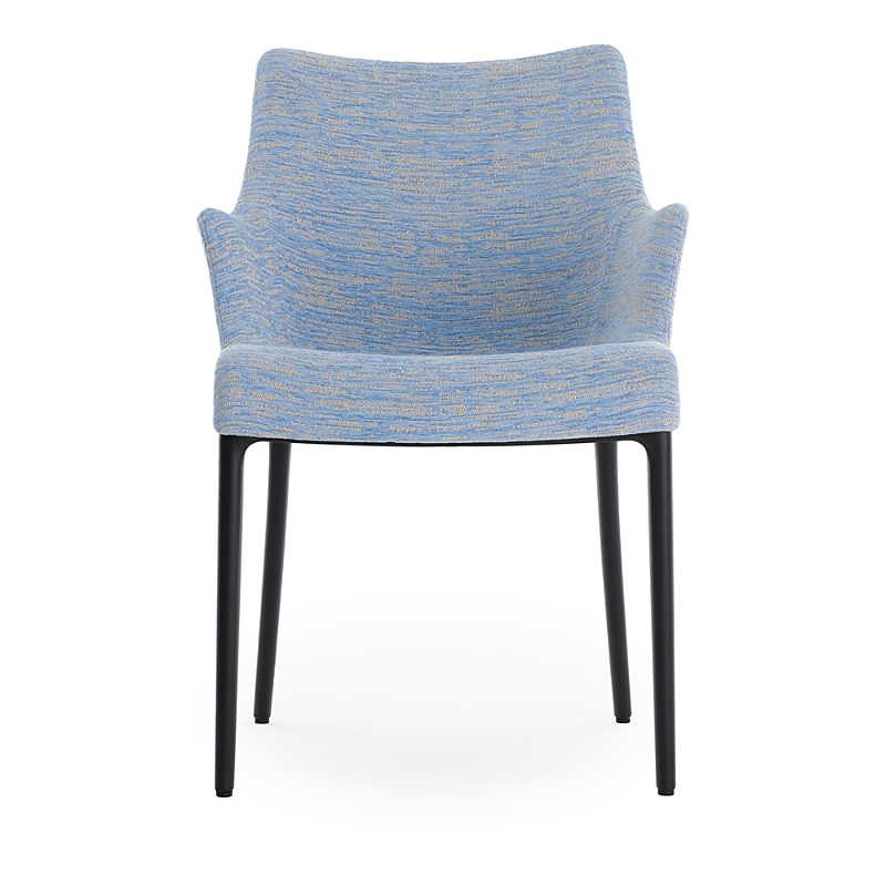 Kartell Eleganza Nia Melange Armchair, Black Legs In Sky Blue