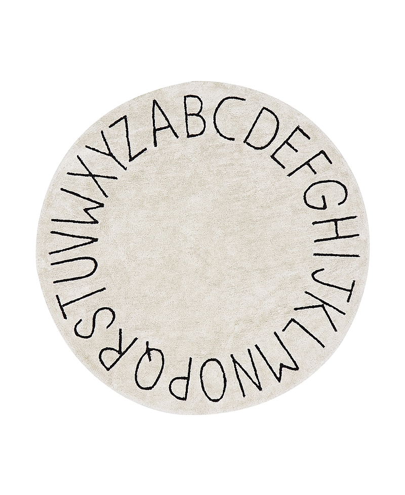 Lorena Canals Washable Abc Round Rug In Natural/black