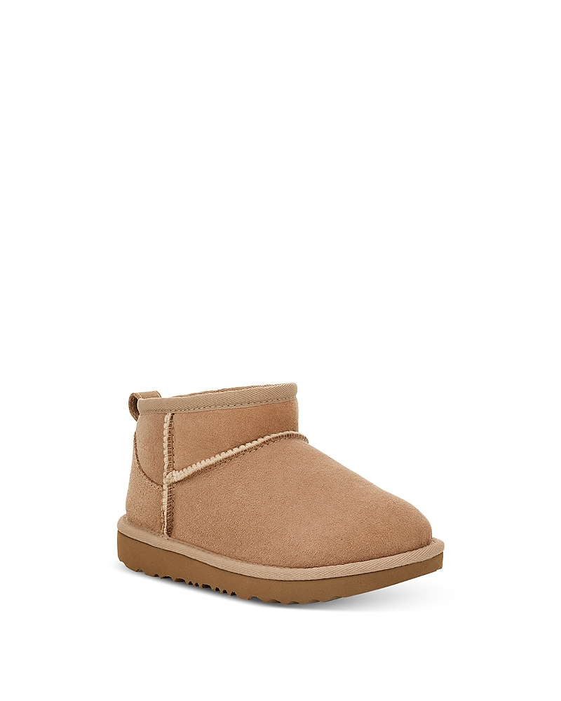Ugg Kids Classic Ultra Mini Twinface Sheepskin Booties In Sand