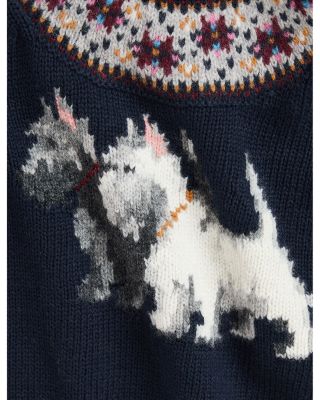 Ralph Lauren Girls' Cotton Intarsia Dog Fair Isle Sweater - Baby