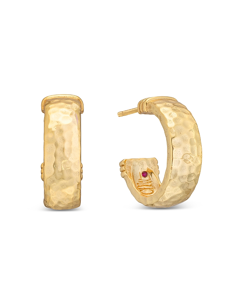 Capucine De Wulf Cleopatra Textured Small Hoop Earrings In Gold