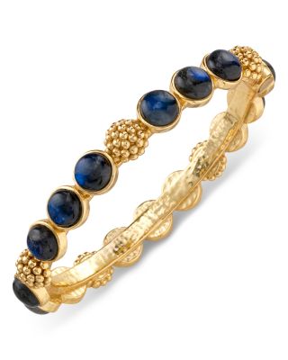 Berry Blue Labradorite Hinged Bangle Bracelet