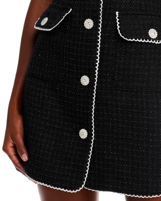 Tweed Lace Trim Short Sleeve Dress - Exclusive