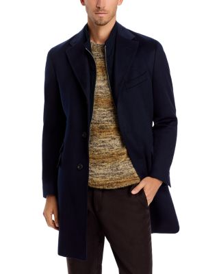 Wool Topcoat with Zip Out Microsuede Bib 