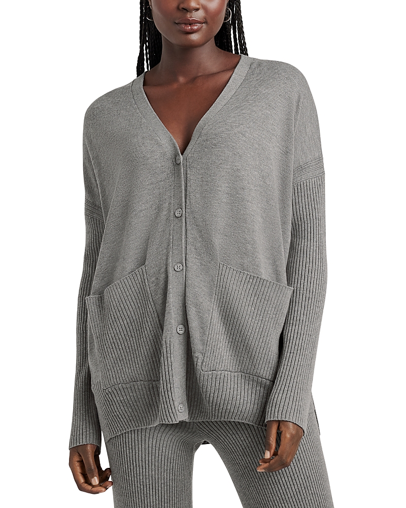 Splendid Georgie Tunic Cardigan In Heather Grey
