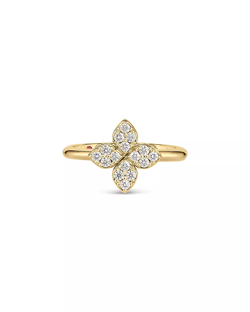 Roberto Coin 18K Yellow Gold Love in Verona Diamond Flower Ring