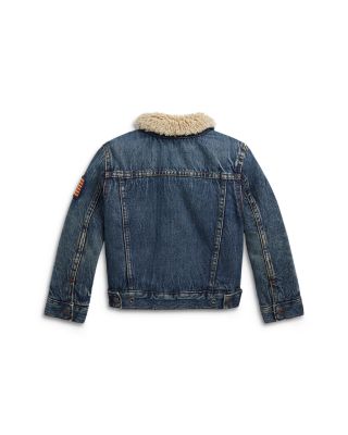 Boys' Teddy Fleece Lined Denim Trucker Jacket - Little Kid