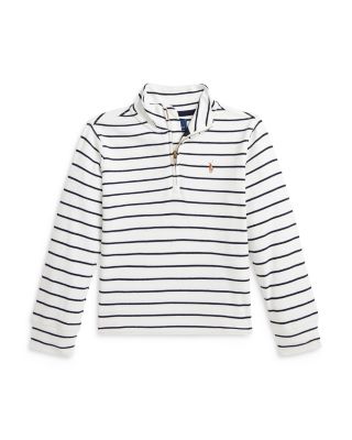 Ralph Lauren - Boys' Striped Cotton Quarter Zip Pullover - Little Kid, Big Kid