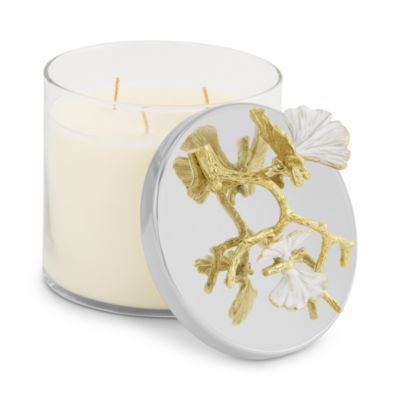 Butterfly Ginkgo Gold Candle, 13.5 oz.