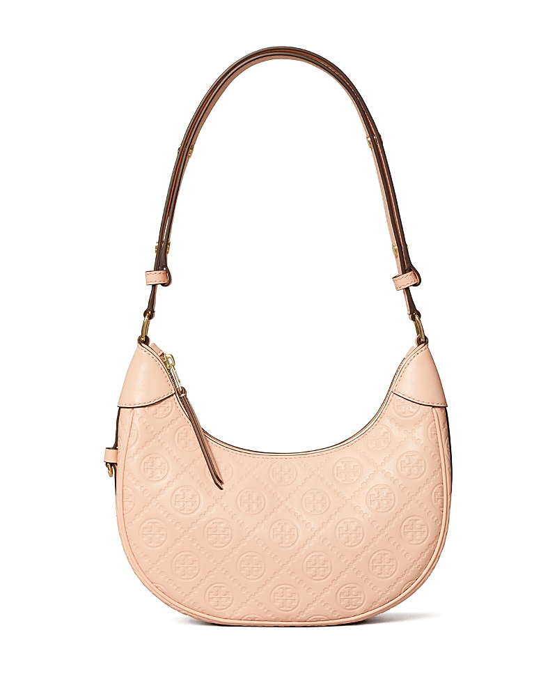 Tory Burch T Monogram Leather Crescent Bag