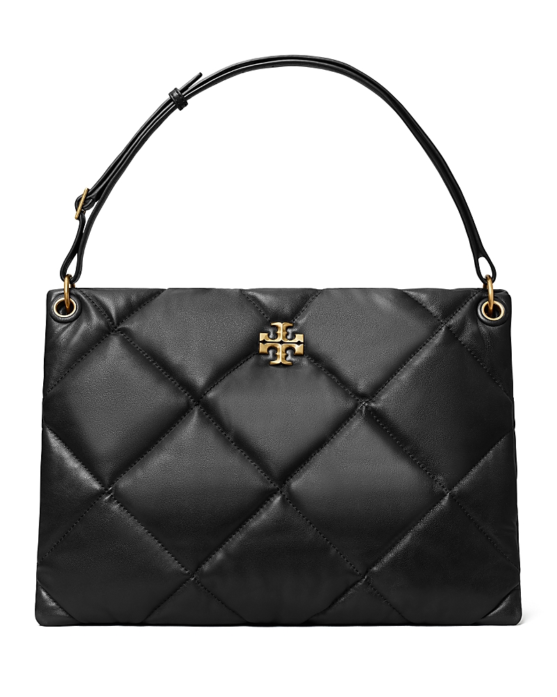 Tory Burch Kira Diamond-quilt Leather Tote Bag In Black