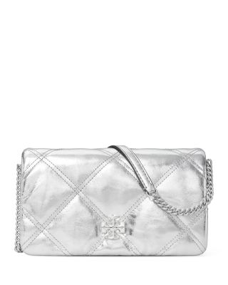 Tory Burch - Kira Metallic Diamond Quilt Chain Wallet Crossbody