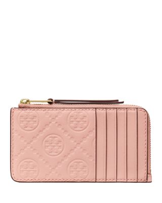 カードケース・名刺入れ Tory Burch Tory Burch T Monogram Zipper Card Wallet 158858 4 Tory Burch T Monogram Leather Zip Card Case | Bloomingdale's
