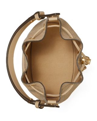 T Monogram Leather Bucket Bag