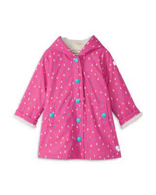 Hatley Girls' Tiny Dots Printed Fleece-Lined Rain Jacket - Little Kid, Big Kid