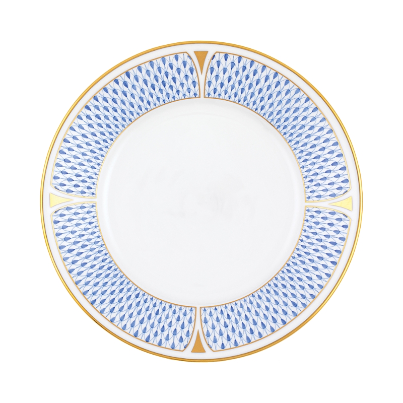 Herend Art Deco Blue Dessert Plate In Blue