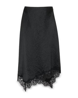 Lace Insert Midi Skirt