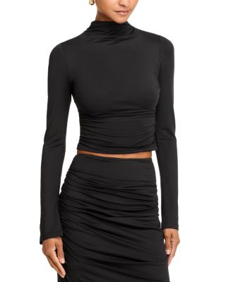 NIA - Pia Open Backed Cropped Mock Neck Top