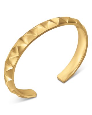 Men's Pyramid Cuff Bracelet in 18K Yellow Gold, 9.3mm