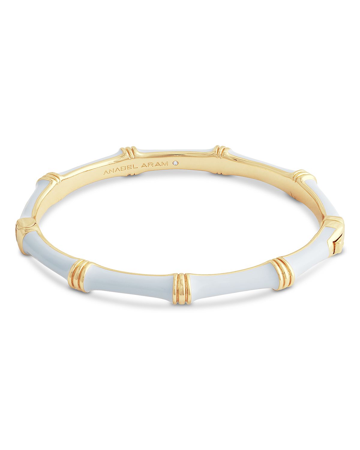Anabel Aram Enamel Bamboo Shaped Hinge Bangle Bracelet