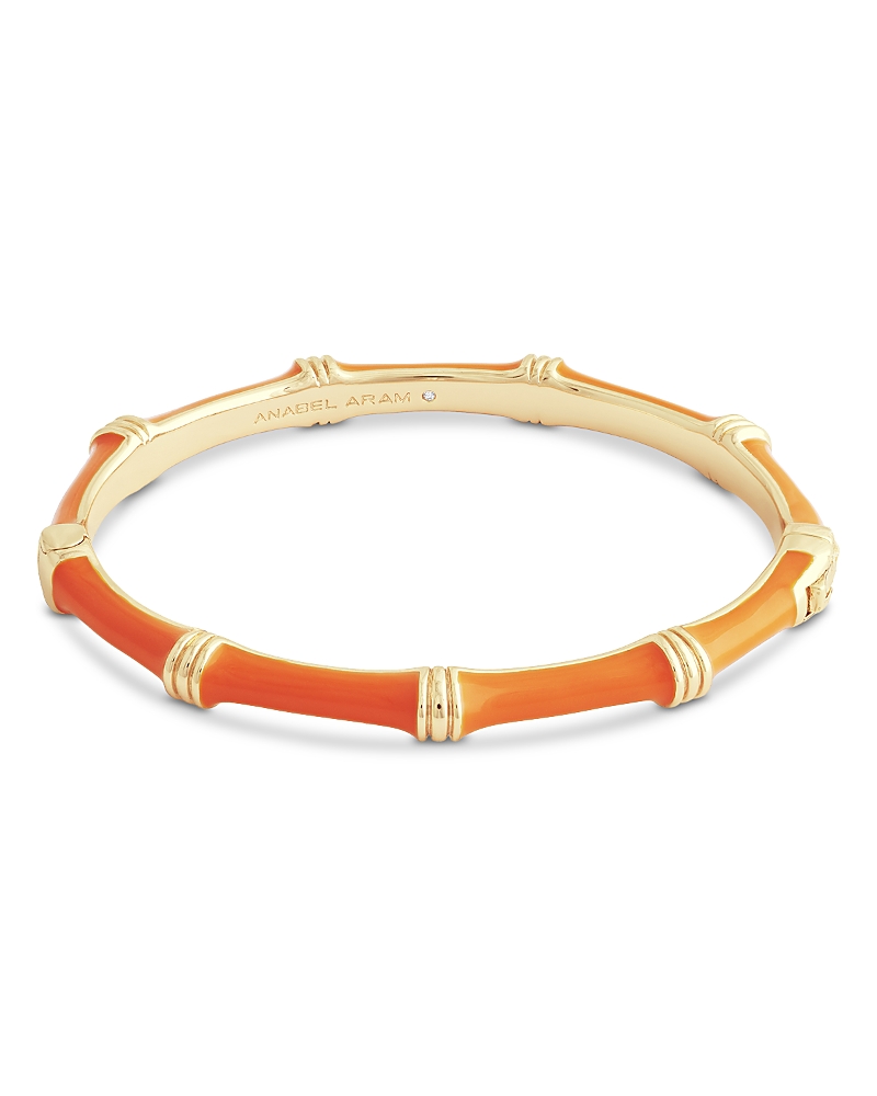 Anabel Aram Enamel Bamboo Shaped Hinge Bangle Bracelet