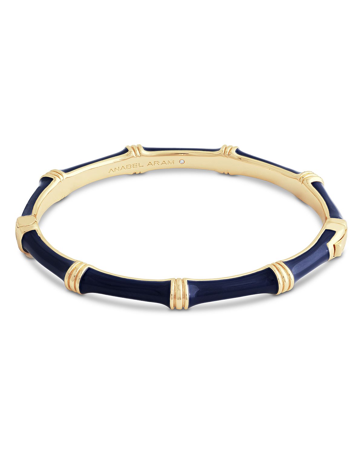 Anabel Aram Enamel Bamboo Shaped Hinge Bangle Bracelet