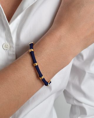 Enamel Bamboo Shaped Hinge Bangle Bracelet