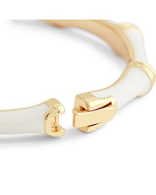 Enamel Bamboo Shaped Hinge Bangle Bracelet