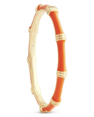 Enamel Bamboo Shaped Hinge Bangle Bracelet