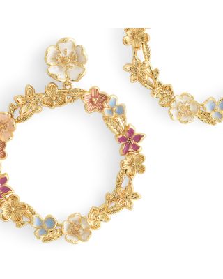 Wildflower Enamel Hoop Earrings