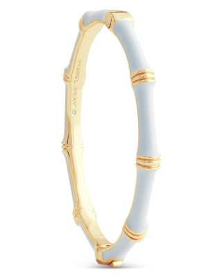 Enamel Bamboo Shaped Hinge Bangle Bracelet