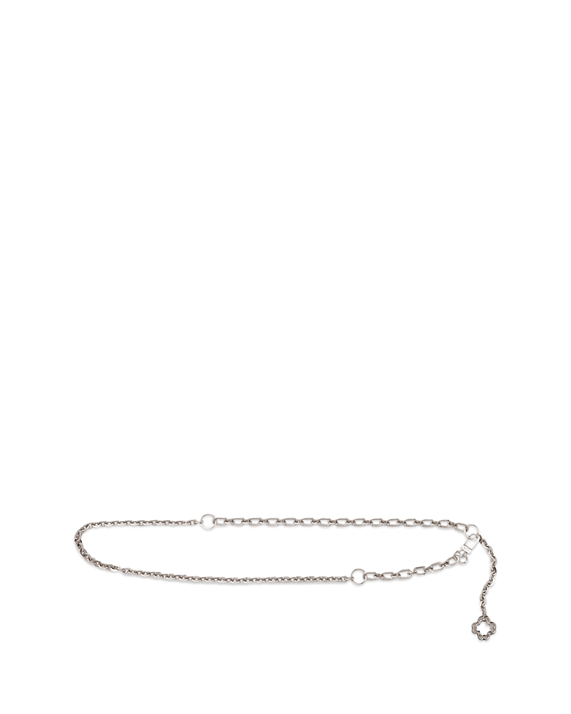 Maje Women's Chain Clover Belt In Silver