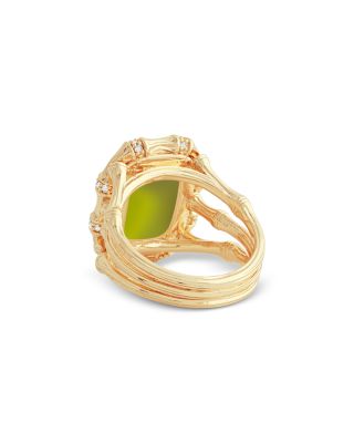 Bamboo Stone Statement Ring in 18K Gold Plated