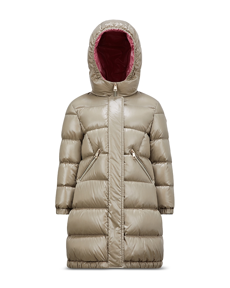 Moncler Girls' Bellevue Long Coat - Big Kid In Brown