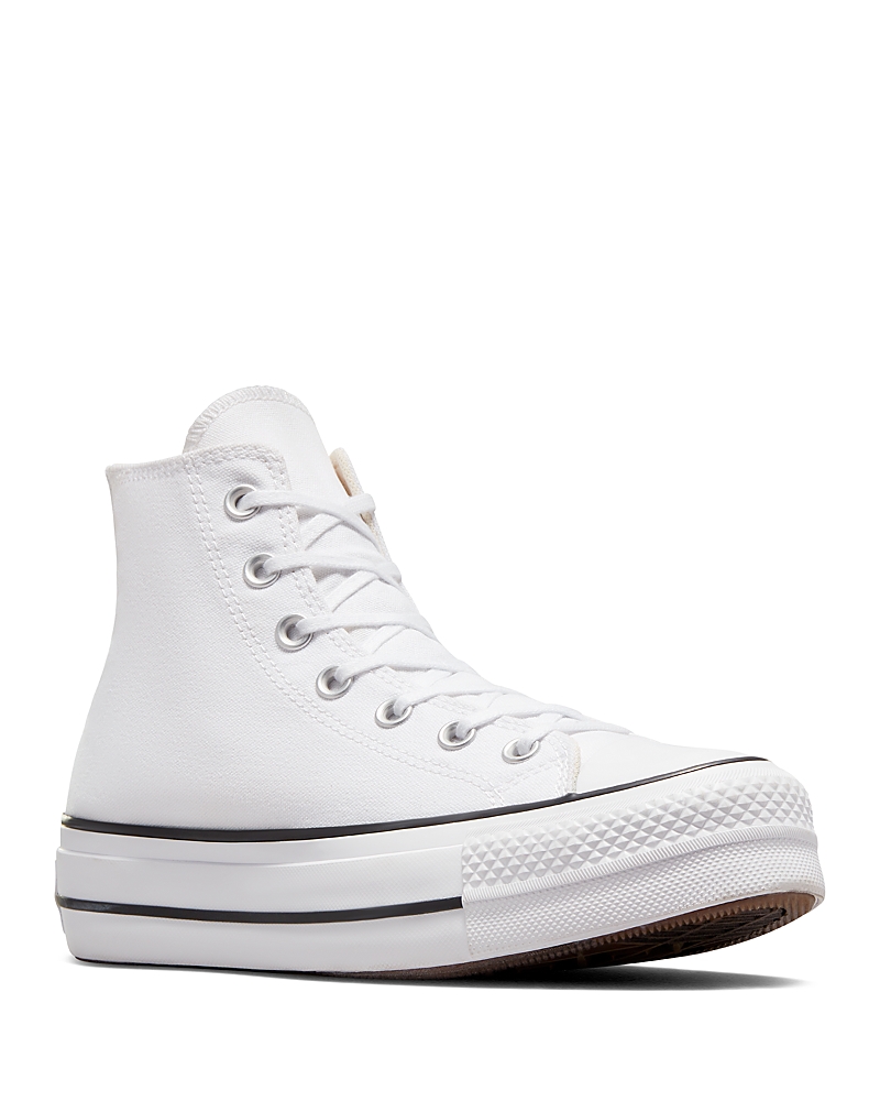 Converse Women's Chuck Taylor All Star Hi Top Black & White Platform Sneakers In White/black