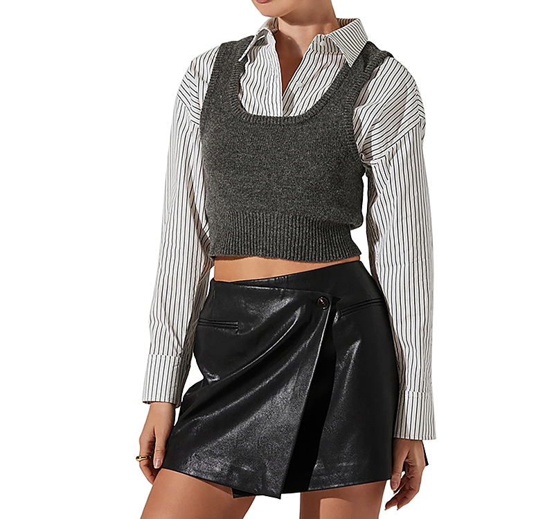 ASTR ASTR THE LABEL GUINEVERE LAYERED SWEATER