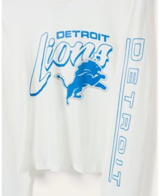 Women's NFL Detroit Lions Touchdown Long Sleeve Cropped Tee