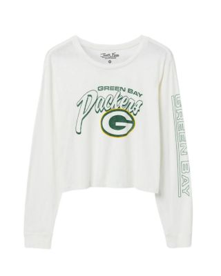 Junk Food Clothing - Women's NFL Green Bay Packers Touchdown Long Sleeve Cropped Tee