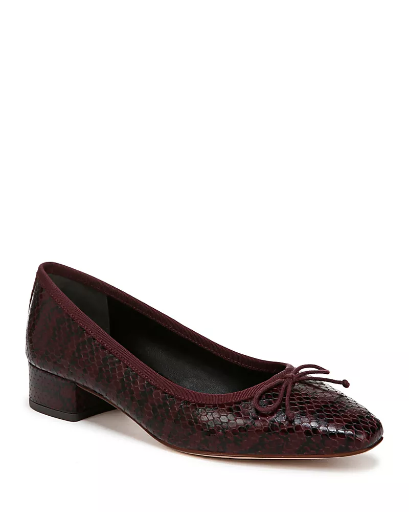 Veronica Beard Women's Cecile Snip Toe Bow Detail Low Heel Pumps