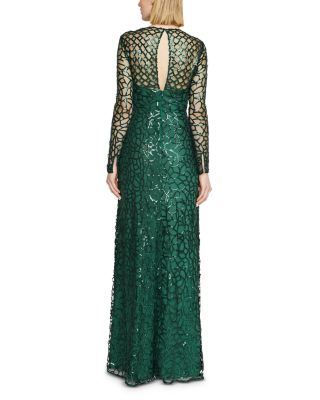 ml monique lhuillier paris sequin dress Leopard Sequin Gown 10 / Leopard