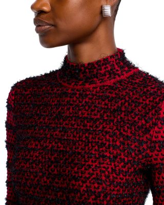 Two Toned Eyelash Knit Sheath Dress