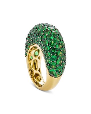 Piranesi 18K Yellow Gold Dome Tsavorite Pave Large Statement Ring