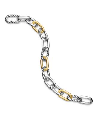 DY Madison&reg; Chain Bracelet in Sterling Silver with 18K Yellow Gold, 11mm