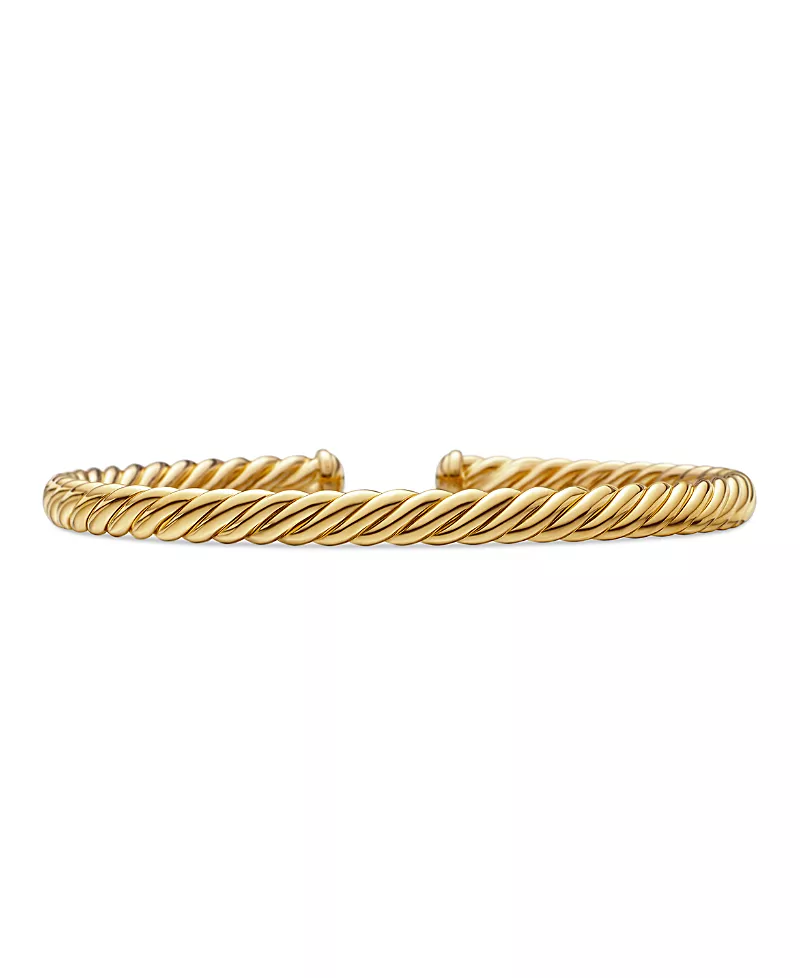 David Yurman 18K Yellow Gold Cablespira Cuff Bracelet