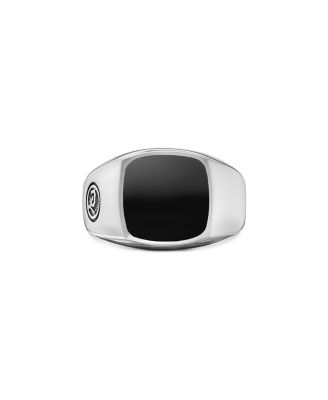 Men's Exotic Stone Ring with Black Onyx in Silver