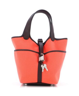 Pre-Owned Hermes Pm Cargo Picotin Lock Bag Canvas and Swift