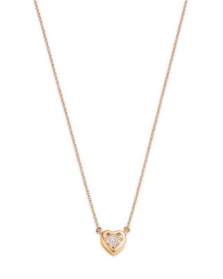 Moon & Meadow - 14K Yellow Gold Lab Grown Diamond Heart Pendant Necklace, 16-20"