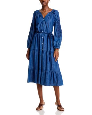 Tommy Bahama - Indigo Cove Embroidered Sleeve Midi Dress